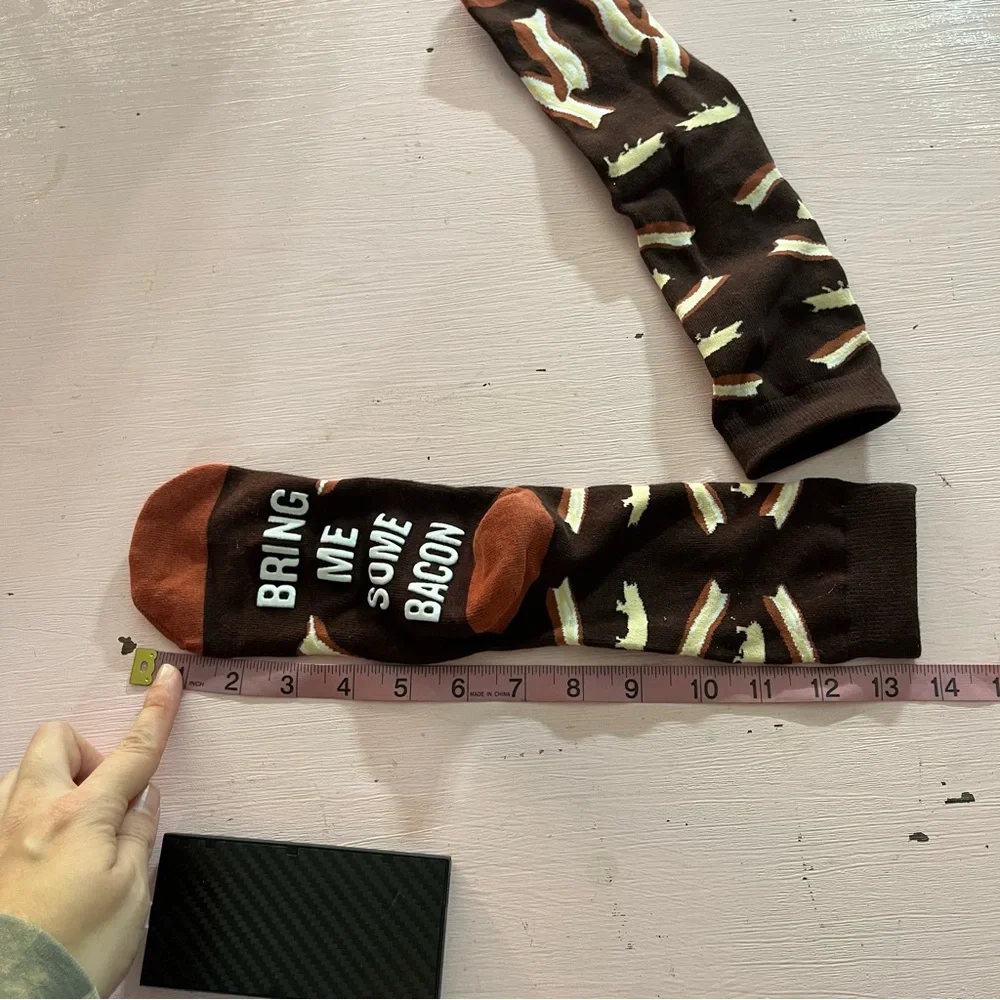 Bacon Socks Thick Novelty If You Can Read This Bring Me Some Bacon Womens 7-9